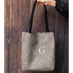 Moderne, einfache Linien mit Monogramm Tasche