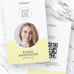 Moderne, einfache Logo Foto Name QR Code Mitarbeit Ausweis