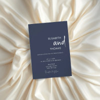 Moderne, einfache marineblaue Hochzeit
