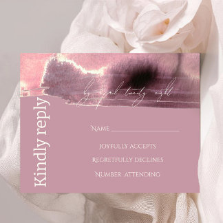 Moderne, einfache Mauve Dusty-Rose RSVP Karte