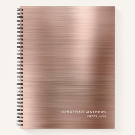 Moderne, einfache Metallic-Rose Gold Notizbuch