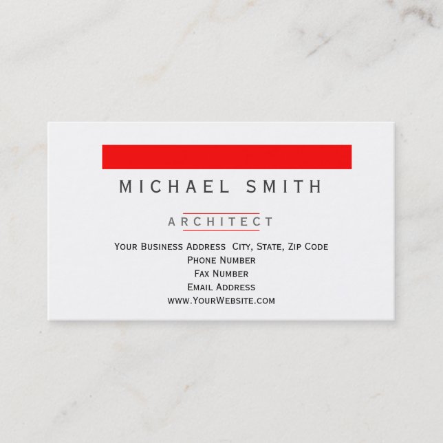 Moderne, einfache Minimal Business Card Visitenkarte (Vorderseite)