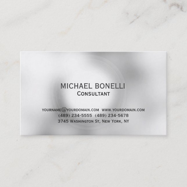 Moderne, einfache Minimal Consultant Business Card Visitenkarte (Vorderseite)