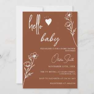 Moderne, einfache Minimal Gender Neutral Baby Dusc Einladung