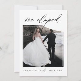 Moderne, einfache Minimal-Hochzeit für Fotos Einladung