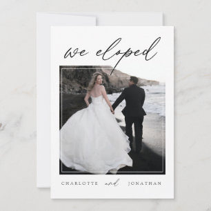 Moderne, einfache Minimal-Hochzeit für Fotos Einladung