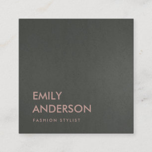 MODERNE EINFACHE MINIMAL-IMITAT DARK SILVER GRAMM  QUADRATISCHE VISITENKARTE