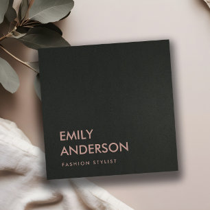 MODERNE EINFACHE MINIMAL-IMITAT DARK SILVER GRAMM QUADRATISCHE VISITENKARTE