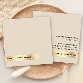 Moderne, einfache Minimal-Imitate Gold-Brushed-Met Quadratische Visitenkarte