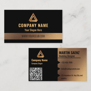 Moderne einfache Minimal QR Code Social Media Blac Visitenkarte