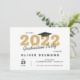 Moderne Einfache Minimalistisch Graduierungspartei Einladung