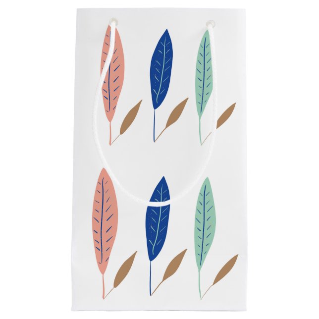 Moderne, einfache minimalistische Blätter Kleine Geschenktüte (Vorderseite)