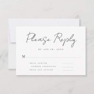 Moderne einfache Minimalistische Erinnerungen Gede RSVP Karte