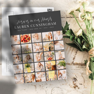 Moderne einfache minimalistische Gedenkstätte mit  Postkarte