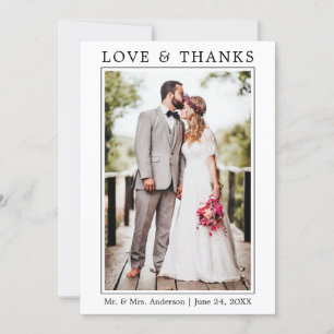 Moderne, einfache Minimalistische Liebe dank Hochz Dankeskarte