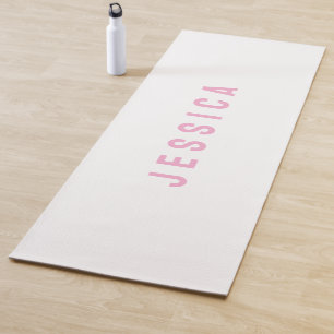 Moderne einfache minimalistische rosa Name Yogamatte