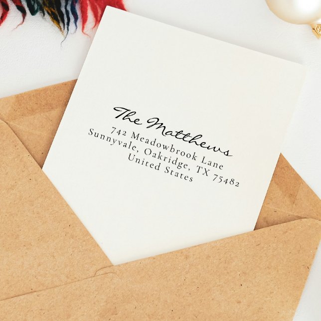 Moderne, einfache Minimalistische Rücksendeadresse Permastempel (Von Creator hochgeladen)