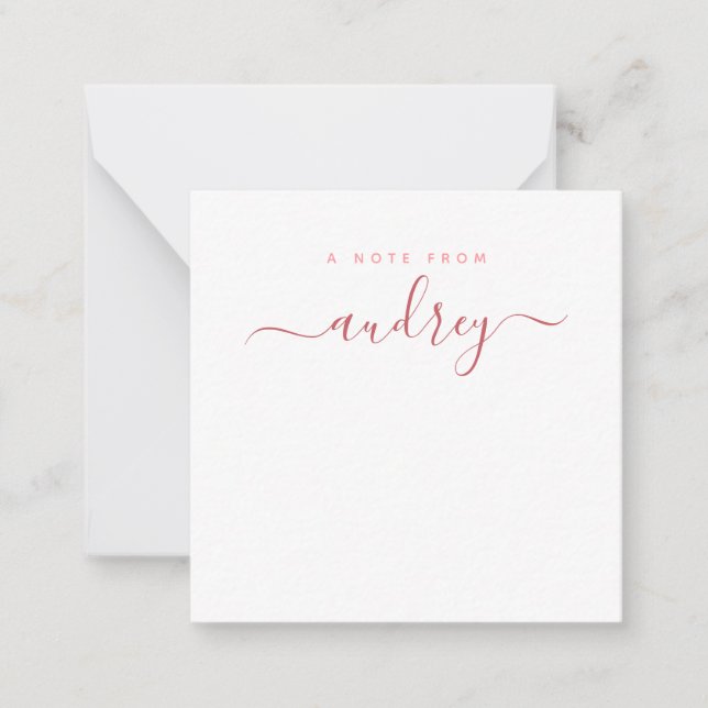 Moderne, einfache Minimalistische Signatur Mitteilungskarte (Vorderseite)