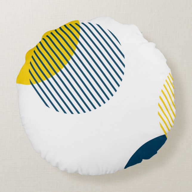 Moderne, einfache, minimalistische, trendige abstr rundes kissen (Rückseite)