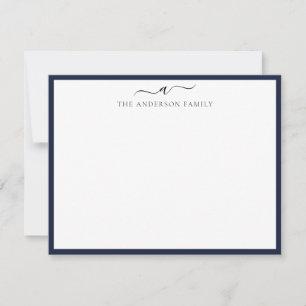 Moderne, einfache Mit Monogramm Familie Mitteilungskarte