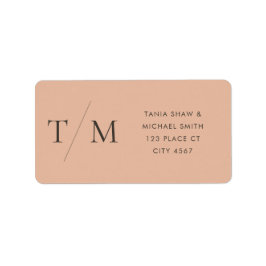 Moderne, einfache Monogram Blush Mix & Match Weddi Adressaufkleber
