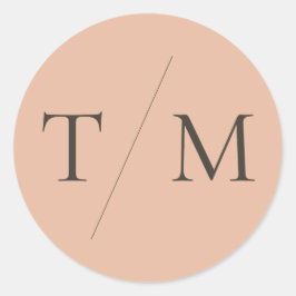 Moderne, einfache Monogram Blush Mix & Match Weddi Runder Aufkleber