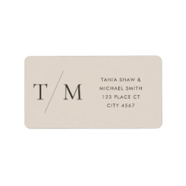 Moderne einfache Monogram Sand Mix & Match Wedding Adressaufkleber