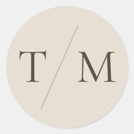 Moderne einfache Monogram Sand Mix & Match Wedding Runder Aufkleber