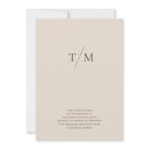 Moderne einfache Monogram Sand Mix & Match Wedding