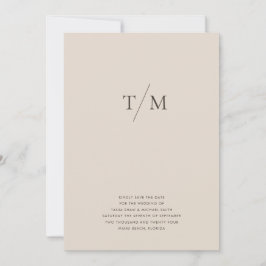 Moderne einfache Monogram Sand Mix & Match Wedding Save The Date
