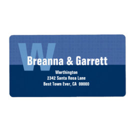 Moderne einfache Monogram Style Hues of Blue 03