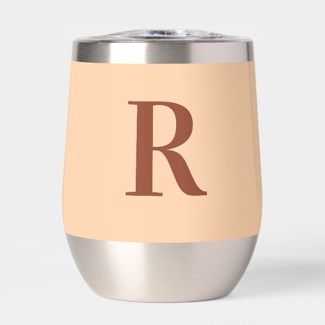 Moderne, einfache Monogramm-Beige (Vorderseite)