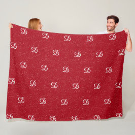 moderne, einfache monogramm elegante Rot Fleecedecke