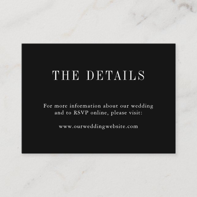 Moderne, einfache Monogramm mit schwarzem und weiß Begleitkarte (Vorderseite)