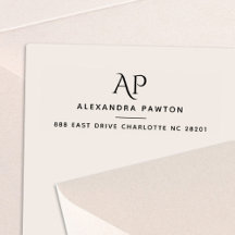 Moderne einfache Monogramm-Rücksendeadresse