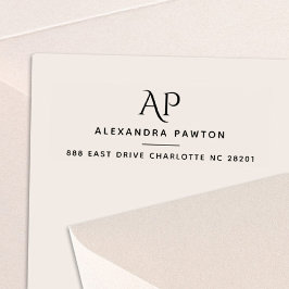 Moderne einfache Monogramm-Rücksendeadresse Permastempel