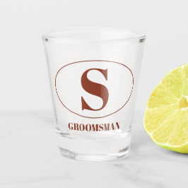 Moderne Einfache Monogramm-Trauzeugen - Hochzeitsg Schnapsglas