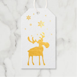 Moderne einfache Moose Rote Schneeflocken Geschenkanhänger
