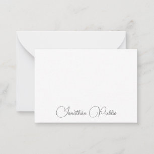Moderne einfache Namen Template Typografie Script Mitteilungskarte