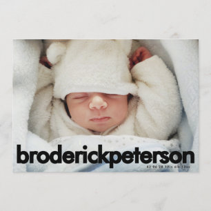 Moderne einfache Neugeborenen-Foto-Baby-Geburt Ankündigung