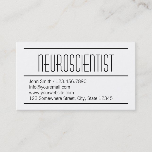 Moderne einfache Neurologie-Visitenkarte Visitenkarte (Vorderseite)