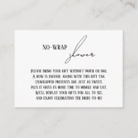 Moderne, einfache "No-Wrap-Dusche"-Geschenkmarke