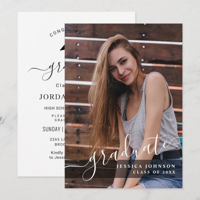 Moderne Einfache Partei für den Minimalistischen F Einladung (Vorne/Hinten)