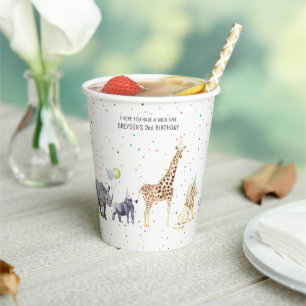 Moderne einfache Party Animal   Wilde Tier-Geburts Pappbecher