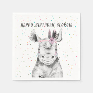 Moderne einfache Party-Tier-Geburtstags-Personalis Serviette