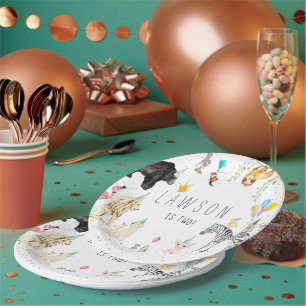 Moderne einfache Party-Tier-Wasserfarbe-Papiertell Pappteller