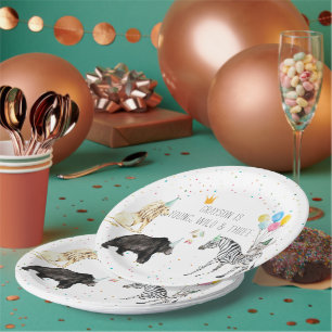 Moderne einfache Party-Tier-Wasserfarbe Pappteller
