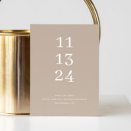 Moderne, einfache pastellfarbene Taupe Minimalisti Save The Date