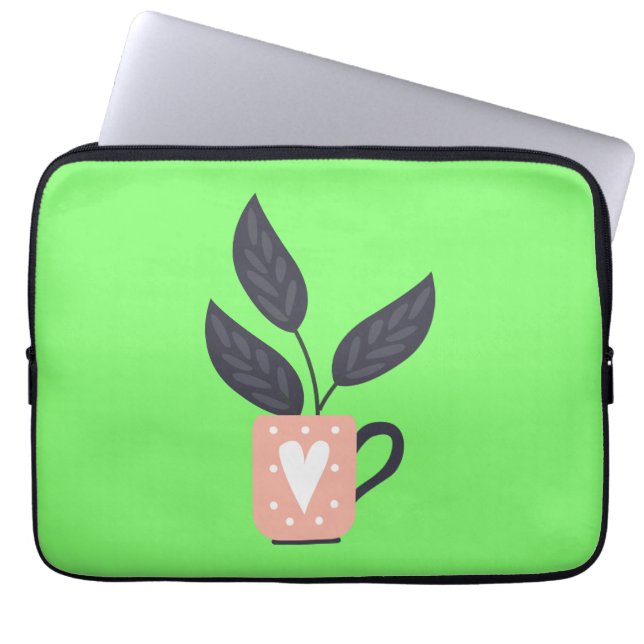 Moderne, einfache Pflanze Laptopschutzhülle (Vorderseite)