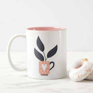 Moderne, einfache Pflanze Zweifarbige Tasse